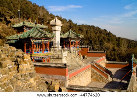 details of ancient chinese building in summer palace, Beijing, China