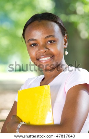 portrait of a young female african american student