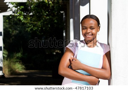 african american college student portrait on campus
