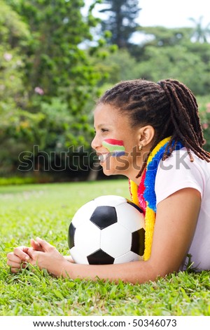 cheerful south african soccer fan