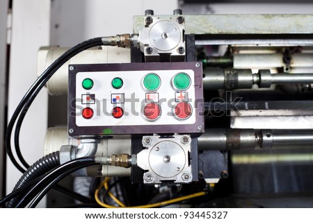 control box of a modern industrial printing press