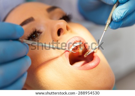beautiful young woman dental checkup