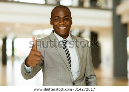 confident afro american business man thumb up