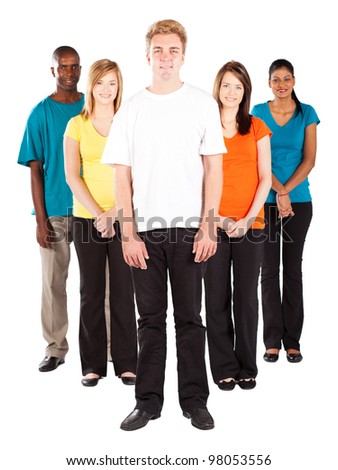 Group Of Young Multicultural People On White Background Stock Photo ...