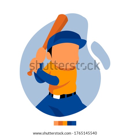 
illustration of someone playing baseball
with additional color pallet below for your reference
can be mounted on banners, posters, social media and so on, add text or logos as you wish