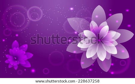 vector abstract purple banner with flowers