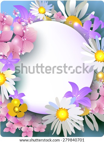 vector daisies, buttercups, bluebells, hydrangea bouquet of summer flowers for greeting cards, banners, greeting cards, wedding invitations, brochures, business cards, flyers