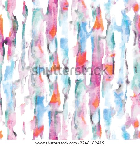 Colorful tie dye striped seamless pattern. Shibori edition. Grunge textured background. Modern batik wallpaper tile. Watercolor art endless backdrop for fabric, wallpaper, scrapbooking projects