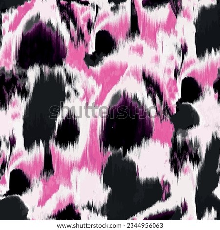 Seamless pattern of brush drawn tie dye with batik tie background in pink and black