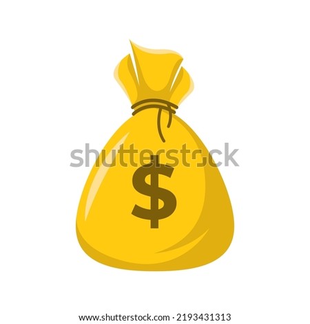 Money bag vector icon, moneybag flat simple cartoon illustration and dollar sign isolated on white background