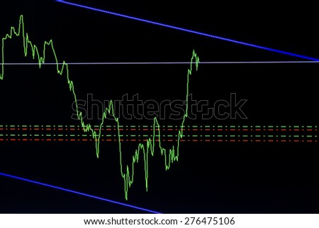 line chart forex stock graph on screen