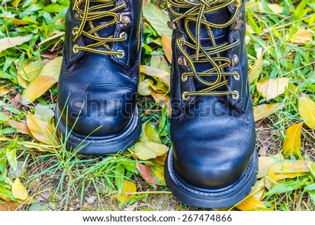 Safety Shoes On the grass