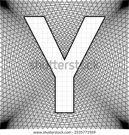 Letter Y on abstract background in square shape. Simple and elegant