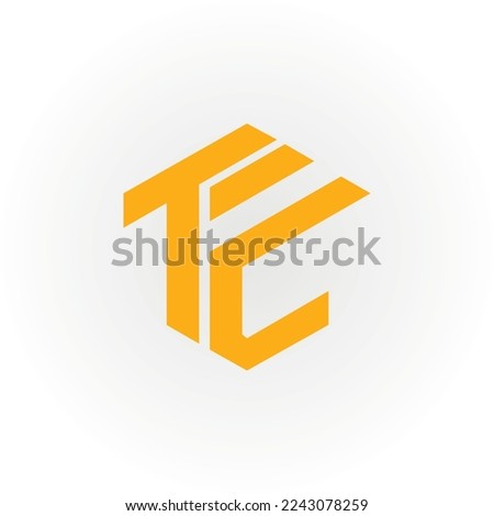 Abstract initial letter TE or ET logo in yellow color isolated in white background applied for electrician business logo also suitable for the brands or companies have initial name ET or TE.