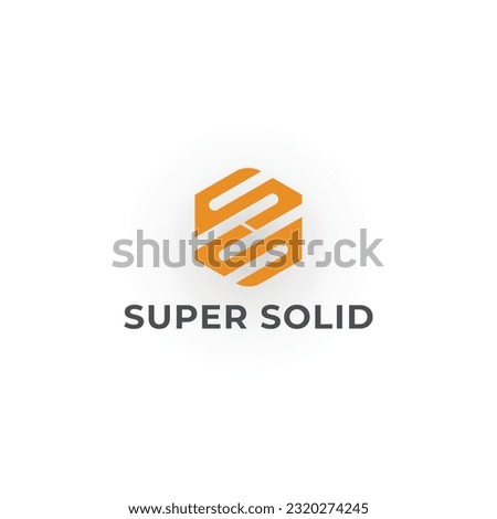 Abstract initial letter S or SS logo in orange color isolated in white background. SS initial vector hexagon monogram icon logo design in orange color applied for electrical company logo template.