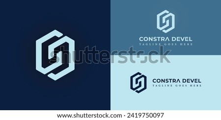 Abstract initial letter CD or DC in soft blue color presented with multiple blue background colors. The logo is suitable for business and consulting company logo design inspiration template