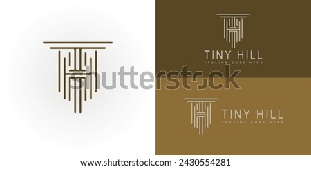 abstract initial letters T and H in deep green color isolated in multiple background colors applied for real estate company logo also suitable for the brand or company that have initial name TH or HT