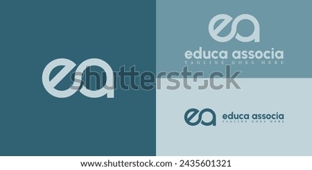 Abstract initial letter EA or AE logo in white color isolated in multiple background colors. initial letter EA linked circle lowercase monogram logo blue. Letter EA for education academy logo design