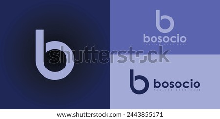 abstract initial letter B and O logo in violet color isolated on multiple backgrounds applied for social platform logo design also suitable for the brands or companies that have initial name BO or OB