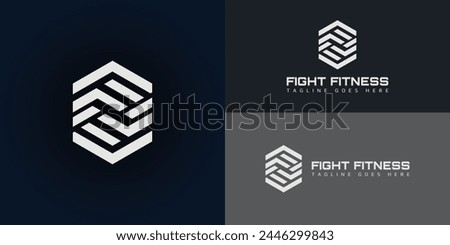 Abstract initial hexagon letter F or FF logo in white color isolated on multiple background colors. The logo is suitable for fitness and sports performance coaching logo design inspiration templates