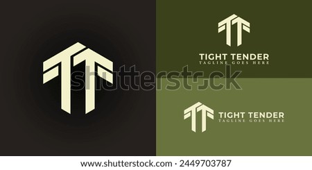 Abstract initial hexagon letter T or TT logo in soft gold color isolated on multiple background colors. The logo is suitable for property and real estate logo icons to design inspiration templates.