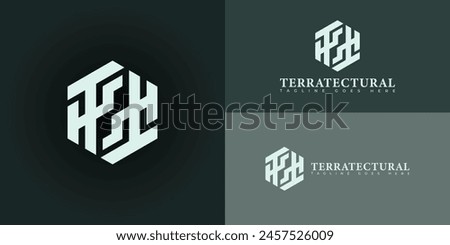 Abstract initial hexagon letter T or TT logo in soft green color isolated on multiple background colors. The logo is suitable for architectural and construction company icon logo design inspiration