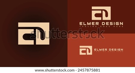 Abstract initial rectangle letter ED or DE logo in gold color isolated on multiple background colors. The logo is suitable for architectural firm company icon logo design inspiration templates.