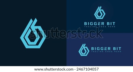 Abstract initial hexagon letter B or BB logo in blue cyan color isolated on multiple background colors. The logo is suitable for digital marketing company logo design inspiration templates.