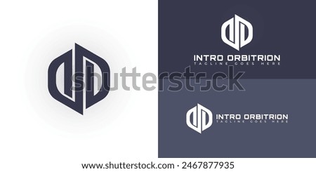 Abstract initial hexagon letter IO or OI logo in deep purple color isolated on multiple background colors. The logo is suitable for software solutions and app logo design inspiration templates.
