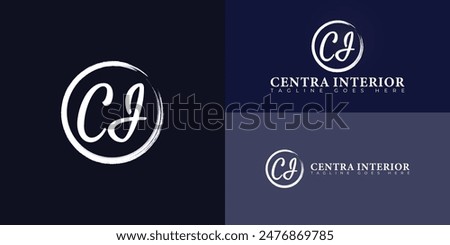 Abstract initial circle letters CI or IC logo in white color isolated on multiple background colors. The logo is suitable for interior home furnishing logo design illustration inspiration.