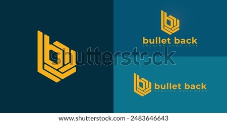 Abstract initial hexagon letters B or BB logo in yellow color isolated on multiple background colors. The logo is suitable for e-commerce business logo vector design illustration inspiration templates