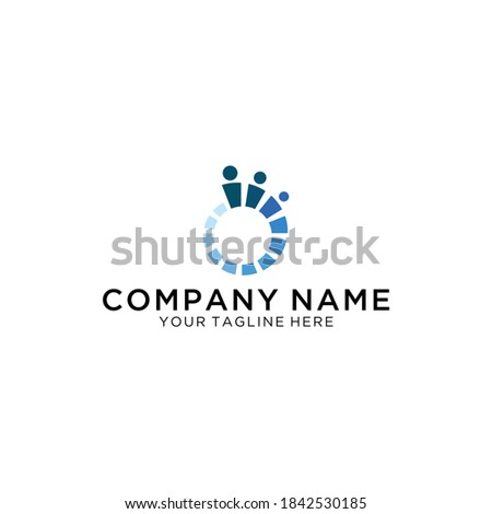 Job search icon with magnifying glass, Choose people for hire symbol. Job or employee logo, Recruitment agency vector illustration.