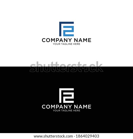 F2 - Vector design element or icon. F and 2 - logo. Monogram or logotype.	