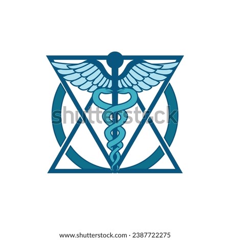 Medical Logo. Features 2 triangles, a circle and a medical symbol. Very suitable for the health and medical industry.