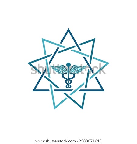 Medical Logo. Features a 9-pointed star with medical symbols. Very suitable for the health and medical industry.