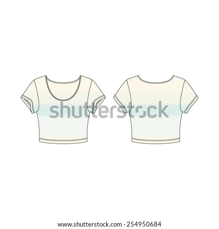 Women Scoop Neck Crop Tee Vector Template - 254950684 : Shutterstock