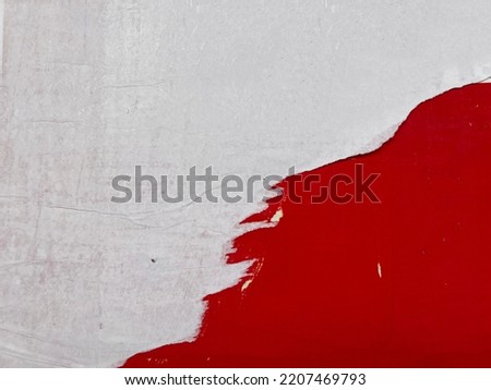 Image, Stock Photo red-white-red. Red color tears on a white background.