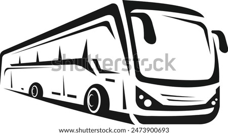 BIG BLACK BUS vector image, suitable for logo material related to transportation services or bus car repair shops, can also be travel agents