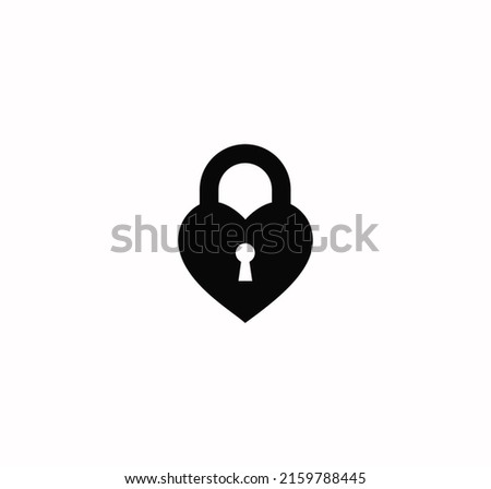 Heart lock icon vector on a white background