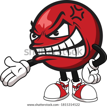 Angry ball cartoon vector art and illustration