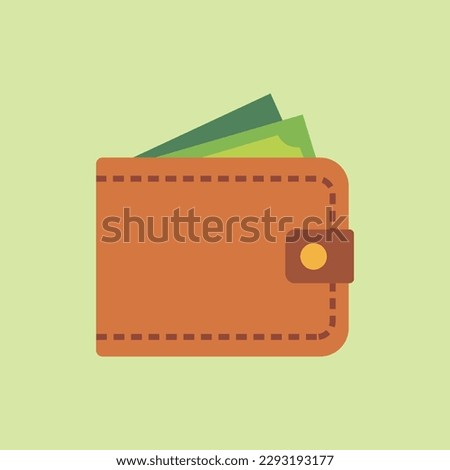 Vector cute wallet money cartoon icon illustration. business and finance icon concept isolated