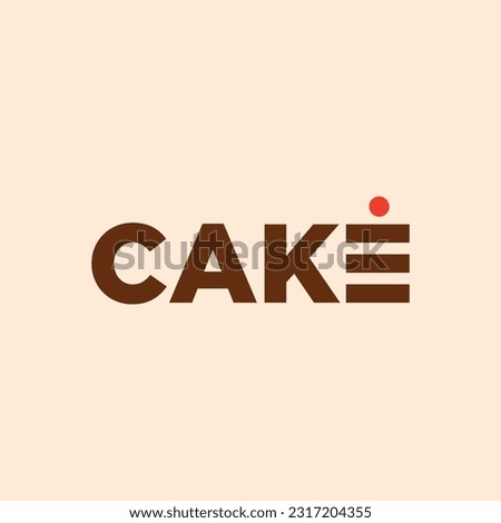 Vector cake text logo design