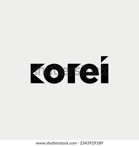 Vector korei text logo design