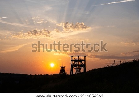 Similar – Image, Stock Photo Coal mining winding tower