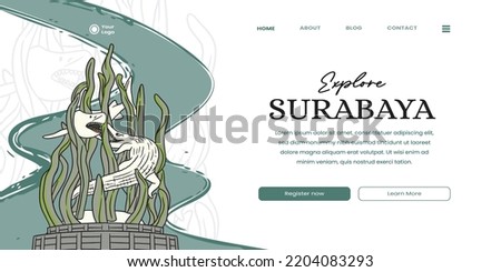 Indonesian Surabaya landmark landing pages concept template background