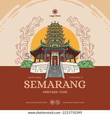 Semarang central java heritage illustration