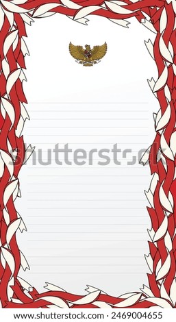 Indonesian red and white flag illustration for background