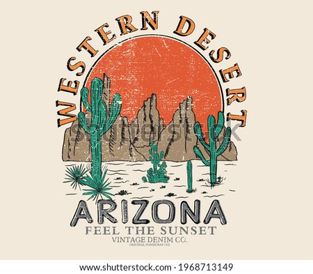 Cactus desert vibes t-shirt design.  western desert design artwork for apparel and others