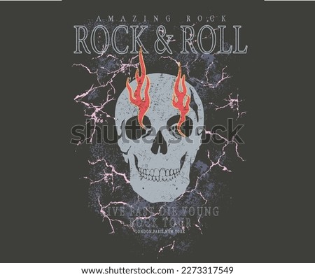 Rebel rock vintage vector design for t-shirt. Rooking logo design. Rock thunders vector design for fashion and others.