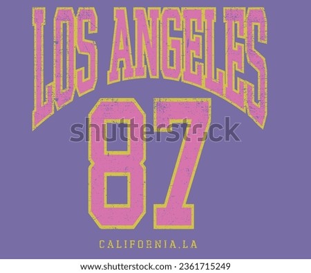Los angels city print. Collage look retro typography print design for apparel, sticker, batch, background, poster and others.